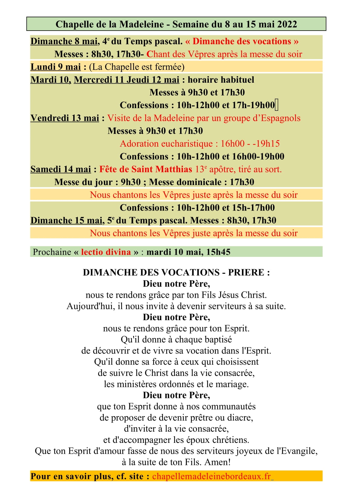 programme-semaine-8-15-mai-chapelle-madeleine-bordeaux